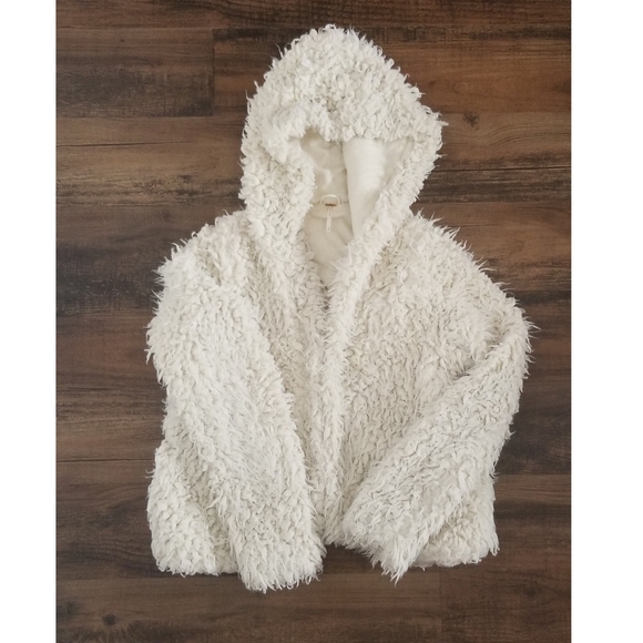 Free People Jackets & Blazers - Free People Fuzzy Sherpa Hooded Sweater